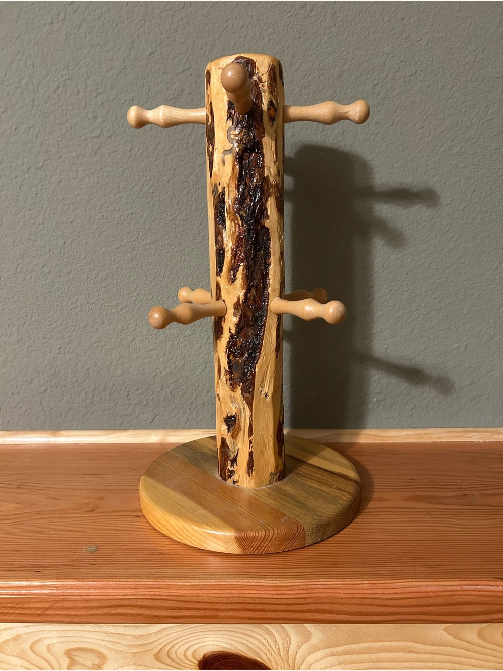 Montana Woodworks Natural Wood Mug Tree Stand - Rustic Brown 15β